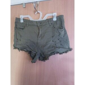 Angel Kiss Denim  Collection Women's Green Distressed Shorts - Size 17